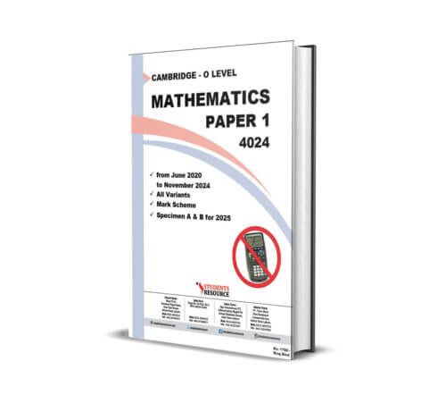 O Level Mathematics Yearly 4024 Paper-1 | 2020-2024 | Mark Scheme | Ring Bind