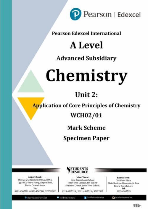 Pearson Edexcel IAL WCH02 Chemistry Unit 2