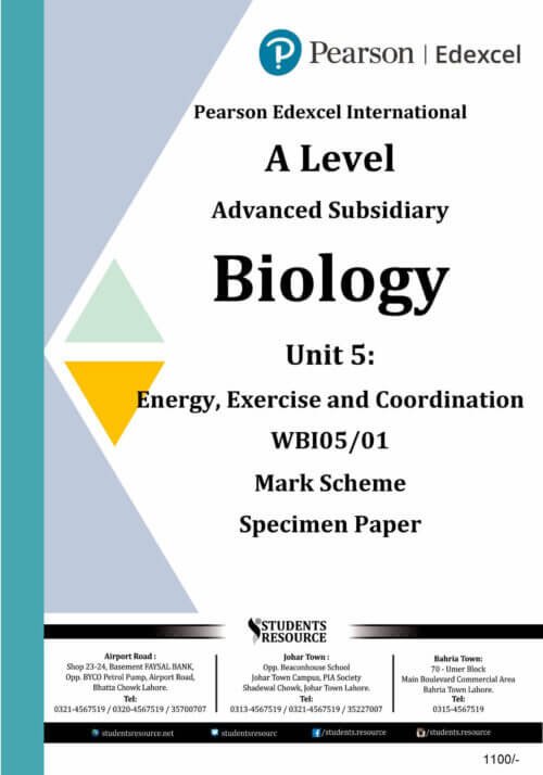 Pearson Edexcel IAL WBI05 Biology Unit 5